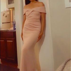 Off the shoulder maxi wedding dress